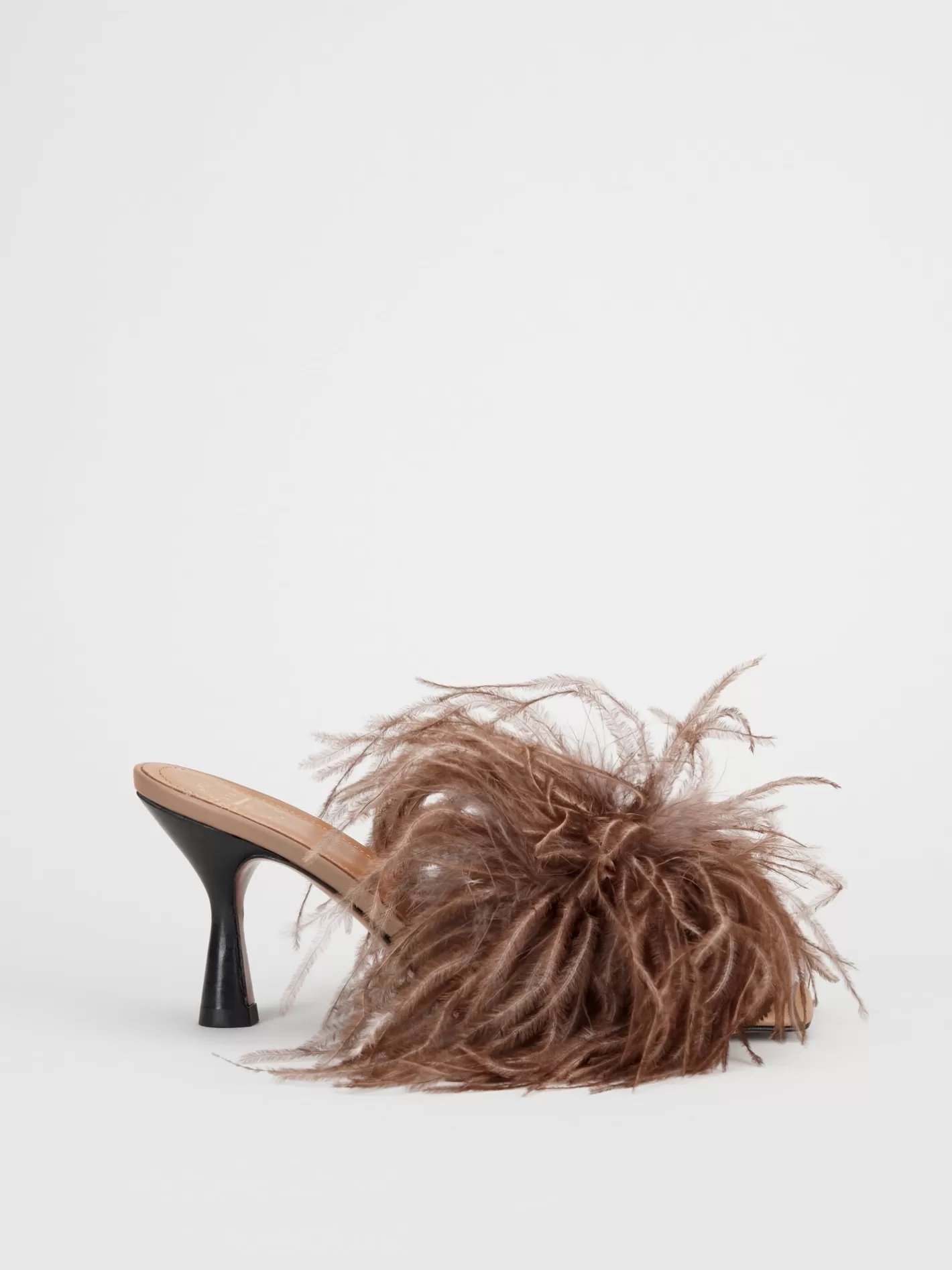 New Costanza Feathers/Leather Heeled Sandals Women Sandals
