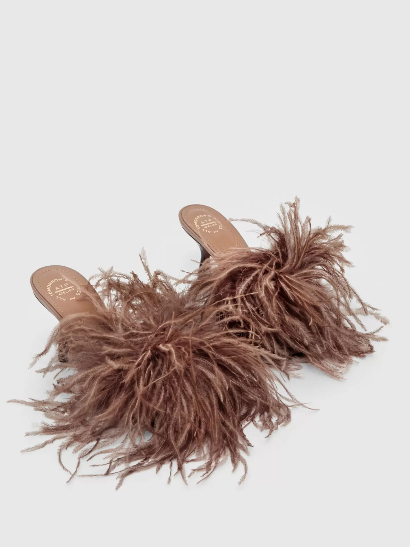 New Costanza Feathers/Leather Heeled Sandals Women Sandals